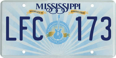 MS license plate LFC173