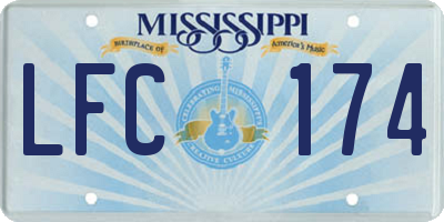 MS license plate LFC174