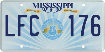 MS license plate LFC176