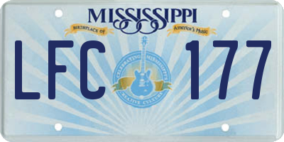 MS license plate LFC177