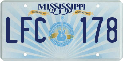 MS license plate LFC178