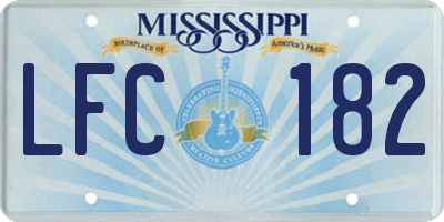 MS license plate LFC182