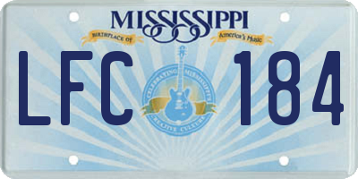 MS license plate LFC184