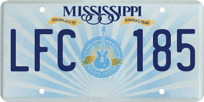 MS license plate LFC185
