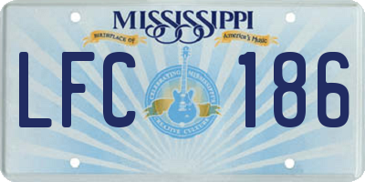 MS license plate LFC186