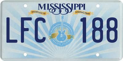 MS license plate LFC188