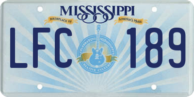 MS license plate LFC189