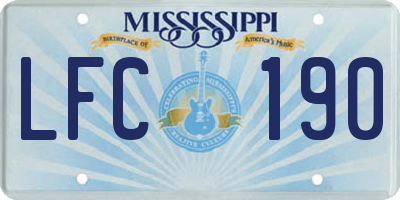 MS license plate LFC190