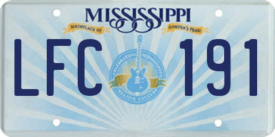 MS license plate LFC191
