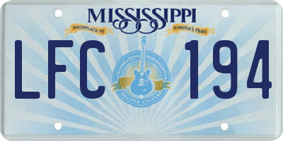 MS license plate LFC194