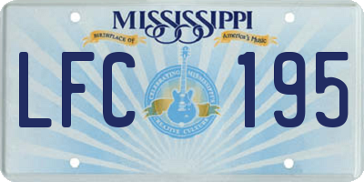 MS license plate LFC195