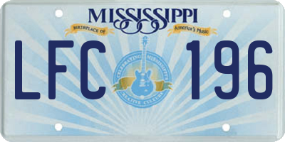 MS license plate LFC196