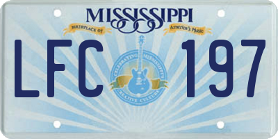 MS license plate LFC197