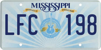 MS license plate LFC198