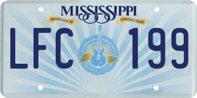 MS license plate LFC199