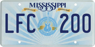 MS license plate LFC200
