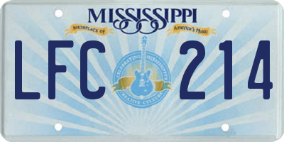 MS license plate LFC214