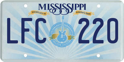 MS license plate LFC220