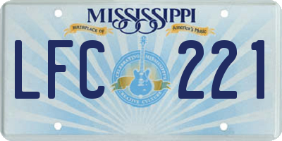 MS license plate LFC221