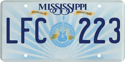 MS license plate LFC223