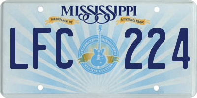 MS license plate LFC224