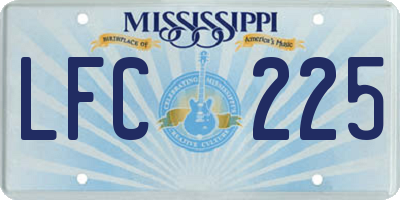 MS license plate LFC225