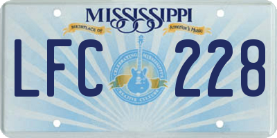 MS license plate LFC228