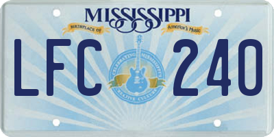 MS license plate LFC240