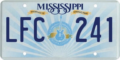 MS license plate LFC241