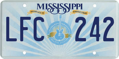 MS license plate LFC242