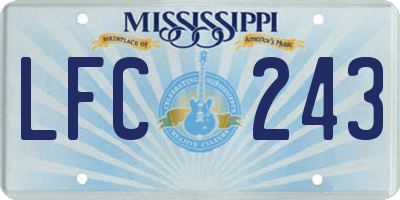 MS license plate LFC243