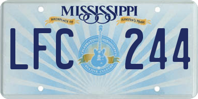 MS license plate LFC244