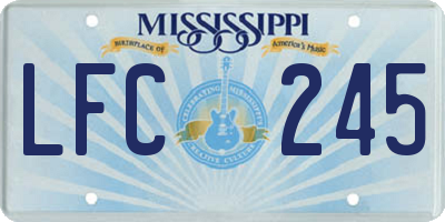 MS license plate LFC245