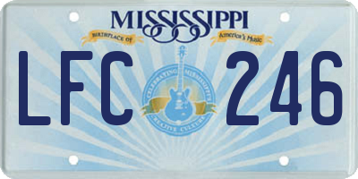 MS license plate LFC246