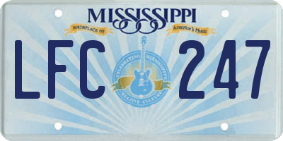 MS license plate LFC247