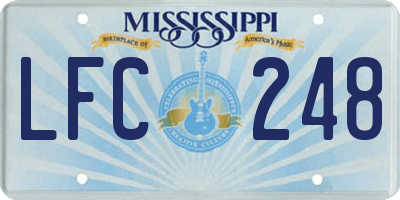 MS license plate LFC248