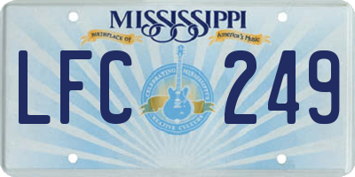 MS license plate LFC249