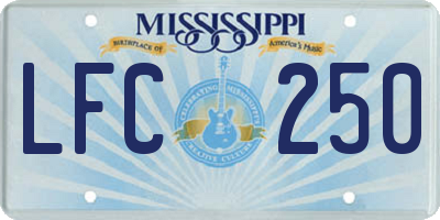 MS license plate LFC250