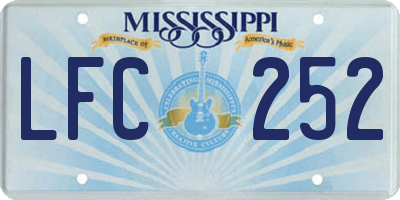 MS license plate LFC252
