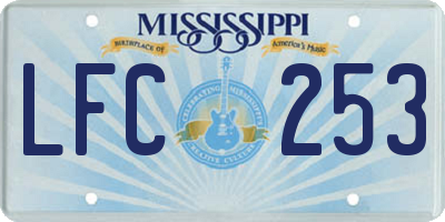 MS license plate LFC253