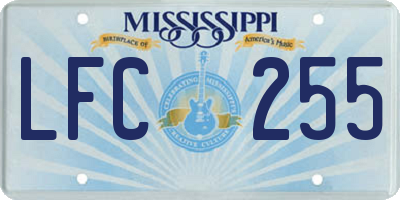 MS license plate LFC255