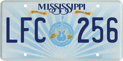 MS license plate LFC256