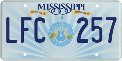 MS license plate LFC257