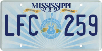MS license plate LFC259