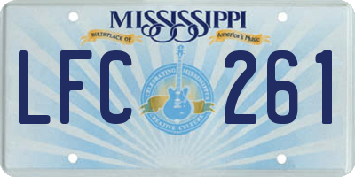 MS license plate LFC261