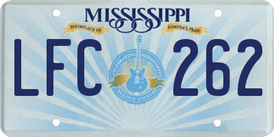 MS license plate LFC262