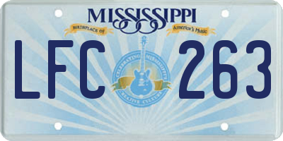 MS license plate LFC263