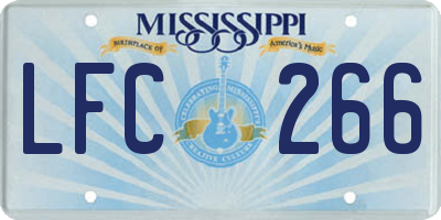 MS license plate LFC266