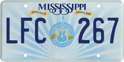 MS license plate LFC267