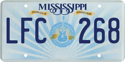 MS license plate LFC268